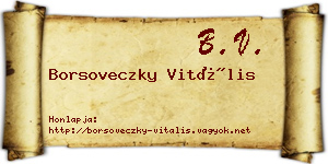 Borsoveczky Vitális névjegykártya